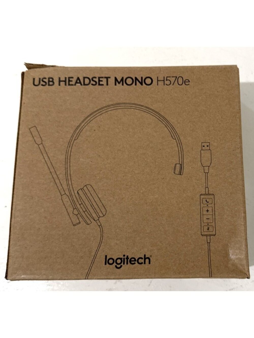 Logitech H570e Mono Wired USB-A Headset with Noise-Cancelling Mic 981-000580 NEW